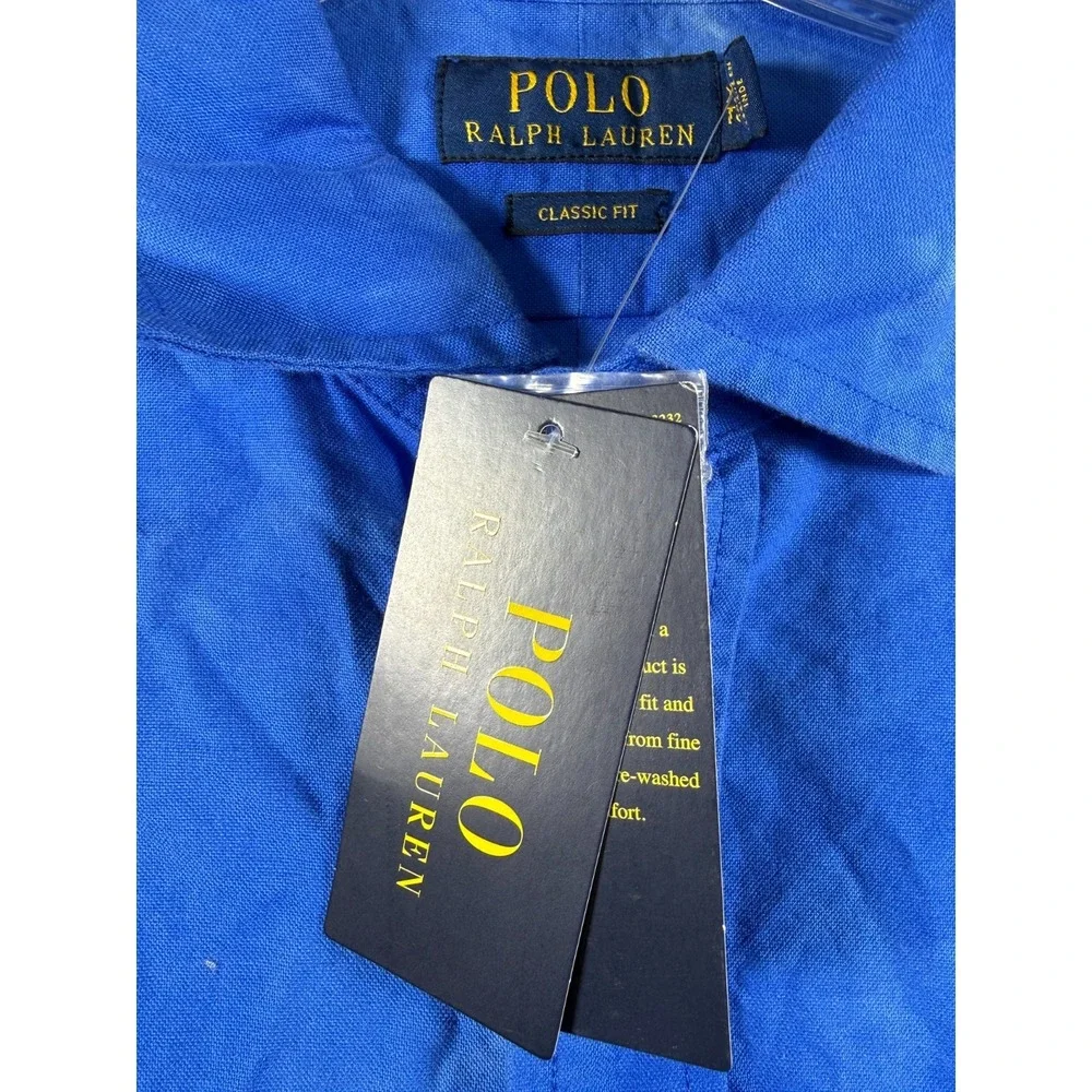 NEW Rare Polo Ralph Lauren Tie Dye Washed Oxford Blue Button shirt Size XL Blue